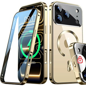 �y���������zRosycover�y�V�����̈�̌^�����Y�E���J�j�J�����b�N�ziPhone �p�� �P�[�X Magsafe�Ή� [360°�S�ʕی�E���ʋ����K���X] �F�F�S�[���h�A�T�C�Y�FiPhone 17 Pro �p