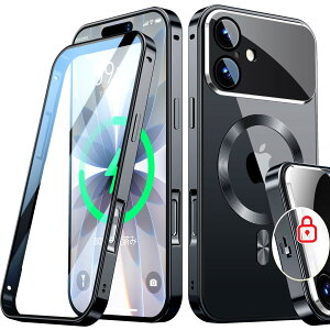 �y���������zRosycover�y�V�����̈�̌^�����Y�E���J�j�J�����b�N�ziPhone �p�� �P�[�X Magsafe�Ή� [360°�S�ʕی�E���ʋ����K���X] �F�F�u���b�N�A�T�C�Y�FiPhone 17 �p