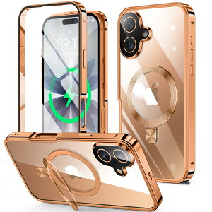 �y���������ziPhone 14/15/ �V���[�Y �P�[�X �X�^���h�@�\�t���E�A�N�V�����{�^�� �F�F�I�����W�A�T�C�Y�FiPhone 17