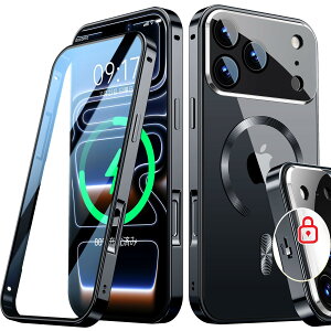 �y���������zRosycover�y�V�����̈�̌^�����Y�E���J�j�J�����b�N�ziPhone �p�� �P�[�X Magsafe�Ή� [360°�S�ʕی�E���ʋ����K���X] �F�F�u���b�N�A�T�C�Y�FiPhone 17 Pro Max �p