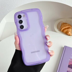 �y���������zZTOFERA Clear Wave Frame Case for Samsung �F�F���A�T�C�Y�FSamsung S25 FE�p