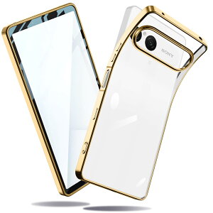 �y���������zXperia �P�[�X �N���A �Ռ��z�� ���^ TPU �y�� �Ռ��z�� �X�}�z�P�[�X �J�o�[ �X�g���b�v�z�[���t�� �S�ʂ̕ی� �F�F�S�[���h�A�T�C�Y�FXperia 10 VII