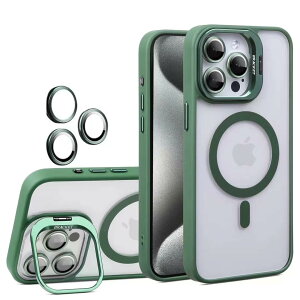 �y���������zKanyaku Iphone12ProMax�p�̃P�[�X MagSafe�Ή� �����Y�ی� �X�^���h���R�ɐؑ� ���C�����X�[�d �ϏՌ� ���΂݂Ȃ� �X�g���b�v�z�[���t�� �E�C���h�E�V���[�Y 6.6 (LKJT-12promax-lv) �F�F�O��