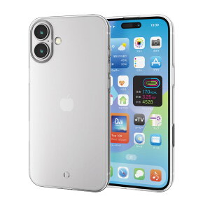 �y���������z�G���R�� iPhone 16 Plus �P�[�X �N���A �ϏՌ� �Ռ��z�� �\�t�g �X�g���b�v�z�[���t�� 4�p�G�A�[�N�b�V���� �X�g���b�v�z���_�[�V�[�g�t TOUGH SLIM LITE �N���A PM-A24BTSLUCCR �F�F�N��