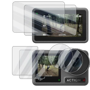 �y���������zWigsii�y6���z �Ή� DJI Osmo Action 4 �p �t���ی�t�B���� �u���C����ʗp2�� + �T�u��ʗp2��+LED�ی�t�B����2���v���{AGC���Ɏq�f�ސ��A�d�x9H�A2.5D���H�A�ɔ��A�����ߗ��A�w��h�~