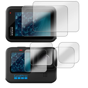 �y���������zWigsii�y6���z�Ή� GoPro Hero 12 Black �p �t���ی�t�B���� Gopro Hero 12 / Gopro Hero 11 / Gopro Hero 10 / Gopro Hero 9 Black �u���C����ʗp2�� + �T�u��ʗp2��+LED�ی�t�B����2���v���{AGC���Ɏq�f