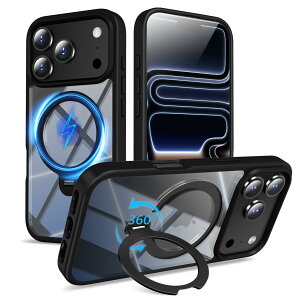 �y���������zMagSafe�Ή� �P�[�X�y ���C�����X�[�d�A�c�����Ή��A�B�����[���X�^���h�A�}�O�l�b�g���ځA�ϏՌ��A�S�ʕی�z �F�F�u���b�N�A�T�C�Y�FiPhone 17Pro �p