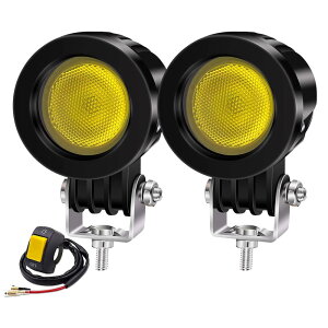 �y���������zX-STYLE 10W �o�C�N�t�H�O�����v �L�p �w�b�h���C�g �⏕�� 12V 24V ���P�x �h�� ������ �ϏՌ� �ėp �ԊO�� �ی^ x2 �F�F�C�G���[�A�T�C�Y�F�L�p