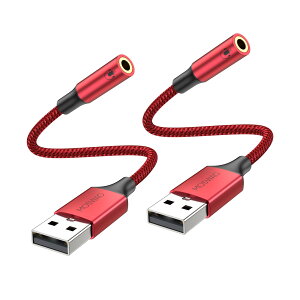 �y���������zMOSWAG USB����3.5 mm�W���b�N�I�[�f�B�I�A�_�v�^�ATRRS�l�Ƀ}�C�N�t��USB����⏕�P�[�u���AUSB����C���z���⏕�A�_�v�^���T�|�[�g���APC PS 4 PS 5�ȂǂɓK���Ă��� �F�F���b�h�A�T