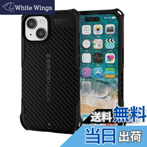 �y���������z�G���R�� iPhone15 �P�[�X ZEROSHOCK �ϏՌ� �Ռ��z�� �l�p�_���p�[ �O���b�v�f�U�C�� �X�g���b�v�z�[���t�� �u���b�N PMWA23AZEROG �F�F�u���b�N