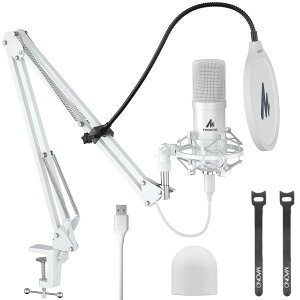 �y���������zMAONO USB�}�C�N �R���f���T�[�}�C�N PC �}�C�N�Z�b�g �}�C�N�X�^���h �A���X�^���h�t�� �^�� ������ YOUTUBE �Q�[������ �ݑ�Ζ� AU-A04 �F�F�z���C�g