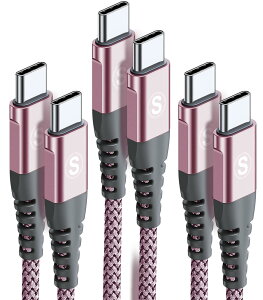 �y���������zUSB Type C to Type C �P�[�u�� �y3�{�Z�b�g PD�Ή� 60W�}���[�d�z iPhone 17/iPhone 16/iPhone15 Pro Max,iPhone15Plus,iPad Pro/Air/mini6,MacBookPixel��Type-c�@��Ή� �F�F�s���N�A�T�C�Y�F1m+2m+3m