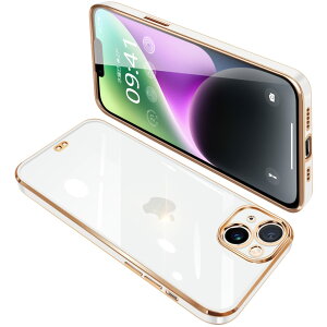 �y���������ziPhone �P�[�X �N���A �A�C�t�H�� �J�o�[ ���� �X�}�z�P�[�X �\�t�g TPU ���^ �S�ʕی� �ϏՌ� �X�g���b�v�z�[���t�� �����h�~ �F�F�z���C�g�A�T�C�Y�FiPhone 14 Plus