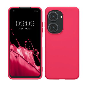 �y���������zkwmobile �X�}�z�P�[�X ASUS Zenfone 10 / Zenfone 9�Ή� �P�[�X - �ϏՌ� ����~�� �\�t�g TPU �V���R�� - �ԐF �F�F�l�I���s���N