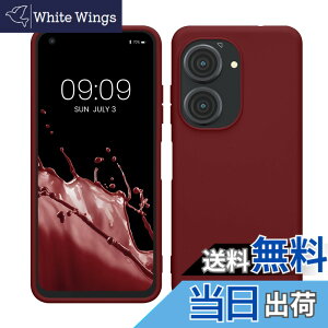 �y���������zkwmobile �X�}�z�P�[�X ASUS Zenfone 10 / Zenfone 9�Ή� �P�[�X - �ϏՌ� ����~�� �\�t�g TPU �V���R�� - �ԐF �F�F�{���h�[�o�C�I���b�g