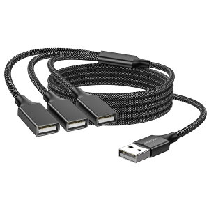 �y���������zMOGOOD 3-in-1 USB�����P�[�u���AUSB�d�������1�I�X3���XUSB 2.0�A�_�v�^1-3 USB�����USB�g���P�[�u��USB�}���`�|�[�g�[�d/�f�[�^�]��/�m�[�g�p�\�R��/Mac �F�F�_�[�N�A�T�C�Y�F2���[