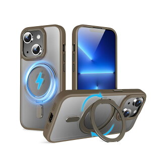 �y���������zMagSafe�Ή��P�[�X 360°���R��]�X�^���h �ϏՌ��� �����O�t�� ���G��ǂ� �S�ʕی� �h�o �F�F�f�U�[�g�`�^�j�E���A�T�C�Y�FiPhone 13/14 �p