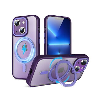 �y���������zMagSafe�Ή��P�[�X 360°���R��]�X�^���h �ϏՌ��� �����O�t�� ���G��ǂ� �S�ʕی� �h�o �F�F�p�[�v���A�T�C�Y�FiPhone 13/14 �p