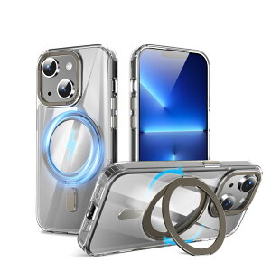 �y���������zMagSafe�Ή��P�[�X 360°���R��]�X�^���h �ϏՌ��� �����O�t�� ���G��ǂ� �S�ʕی� �h�o �F�F����+�f�U�[�g�`�^�j�E���A�T�C�Y�FiPhone 13/14 �p