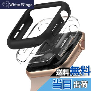 �y���������zJP - Ringke Apple Watch Series 6 / 5 / 4 / SE 40, 44mm Slim �F�FClear & Matte Black (2P)�A�T�C�Y�F[6 / 5 / 4 / SE 44mm]