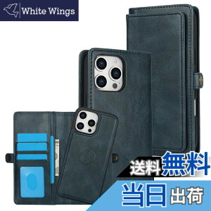 �y���������zfor iPhone 16 Many Card Slots 2in1 Detachable Wallet Case �F�F�u���[�A�T�C�Y�FiPhone 16 Pro