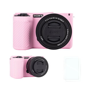 �y���������zRieibi �V���R���ی�P�[�X Sony Alpha ZV-E10 II �J�����P�[�X �X�N���[���v���e�N�^�[2�t�� �y�� ZV-E10II�P�[�X �O���b�v���o���� Sony ZV-E10 II�J�����P�[�X�p �F�FPink