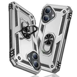 �y���������zTMUJWS iPhone 16 Plus �p�P�[�X �����O �ϏՌ� �Ռ��z�� ���h�~ �S�ʕی� �J�����ی� �X�^���h�t�� TPU+PC�o���p�[ �w��h�~�΍� ��d�\�� 360�x��] �h�o �ԍڃz���_�[�Ή� ���ϖh�~ ��