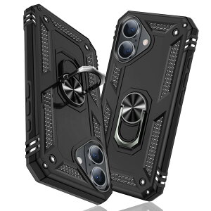 �y���������zTMUJWS iPhone 16 Plus �p�P�[�X �����O �ϏՌ� �Ռ��z�� ���h�~ �S�ʕی� �J�����ی� �X�^���h�t�� TPU+PC�o���p�[ �w��h�~�΍� ��d�\�� 360�x��] �h�o �ԍڃz���_�[�Ή� ���ϖh�~ ��