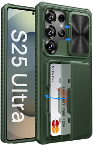 �y���������zVihibii for Samsung Galaxy S25/S24 Series �P�[�X �J�[�h���[ (4��) �w�� �F�F�O���[���A�T�C�Y�FS25 Ultra