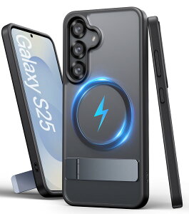 �y���������zVihibii Galaxy S25 Series �P�[�X �L�b�N�X�^���h�t�� �F�F�u���b�N�A�T�C�Y�FS25