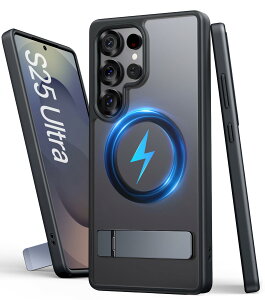 �y���������zVihibii Galaxy S25 Series �P�[�X �L�b�N�X�^���h�t�� �F�F�u���b�N�A�T�C�Y�FS25 Ultra