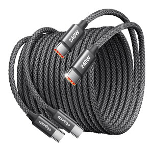 �y���������zetguuds USB C �P�[�u�� 240W PD3.1 ���}���[�d �^�C�vc �P�[�u�� USB-C & USB-C ���ϋv�i�C���� MacBook Pro/Air�AiPad�AiPhone 16/iPhone 15�AGalaxy S24/S23/S22�APixel�Ȃ�Type C�@��Ή� �F�F�u���b�N�A�T