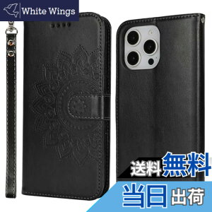 �y���������zR61PUwallet for iPhone16 leather case �F�F�ԕ�-�u���b�N�A�T�C�Y�FiPhone 16 Pro