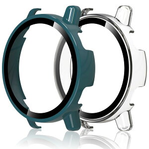 �y���������zHianjoo 2������ Garmin Vivoactive 5 �Ή� �P�[�X �ی�J�o�[+�t�B���� ��̌^ Garmin Vivoactive 5 �Ή� �J�o�[ �ی�t�B���� PC�f�ނ̃t���[�� �S�ʕی� �Ռ��z�� �����x�^�b�` �F�F�N���A