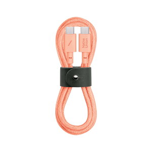 �y���������zNative Union Type-C Belt Cable -USB-C to USB-C 4ft Ultra-Strong Charging Cable �F�FApricot (�A�v���R�b�g)