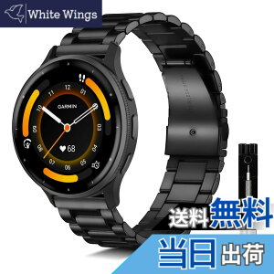 �y���������z[KeeFos] 22mm �o���h Garmin Venu 4 45mm/Venu 3 45mm/2/Forerunner 570 47mm/265/255/Vivoactive 4/Active�Ή� �����x���g���� �X�e�����X �����ȒP �����������t�� �����o���h �F�F�u���b�N�A�T�C�Y�F22