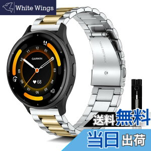 �y���������z[KeeFos] 22mm �o���h Garmin Venu 4 45mm/Venu 3 45mm/2/Forerunner 570 47mm/265/255/Vivoactive 4/Active�Ή� �����x���g���� �X�e�����X �����ȒP �����������t�� �����o���h �F�F�V���o�[/�S�[���h�A