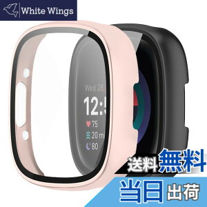 �y���������zBUITFOU For Fitbit Sense 2/Versa 4 �J�o�[ Fitbit Sense 2/Versa 4 �P�[�X �����^ PC+�K���X�f�� ��̌^ �t�@�[�E�F�C Fitbit Sense 2/Versa 4 �P�[�X�Ή� �S�ʕی� �����^ �����ȒP �ϏՌ� �����ߗ� �w