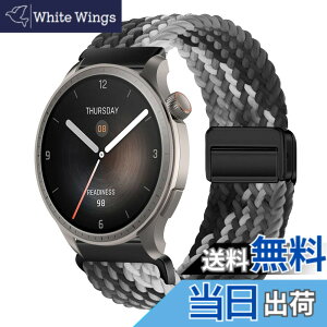 �y���������z[KeeFos] 22mm �o���h Amazfit(�A�}�Y�t�B�b�g) T-Rex 3 Pro 48mm/Balance 2/Balance/Bip 6/Bip 5/GTR 4/GTR 3 Pro/GTR 3/Cheetah Pro/Cheetah�Ή� �����o���h �i�C�����f�� ���C�o�b�N�� �}�O�l�b�g���o�b�N�� �F