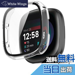 �y���������zINIAYOH For Fitbit Sense 2/Versa 4 �J�o�[ Fitbit Sense 2/Versa 4 �ی�P�[�X �����K���X�t�B����+���ϏՌ�PC�t���[�� ���˒ጸ �w��h�~ �y�ʃX�����݌v �F�F�N���A�A�T�C�Y�FSense 2/Versa 4