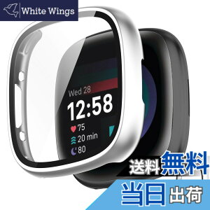 �y���������zINIAYOH For Fitbit Sense 2/Versa 4 �J�o�[ Fitbit Sense 2/Versa 4 �ی�P�[�X �����K���X�t�B����+���ϏՌ�PC�t���[�� ���˒ጸ �w��h�~ �y�ʃX�����݌v �F�F�V���o�[�A�T�C�Y�FSense 2/Versa 4