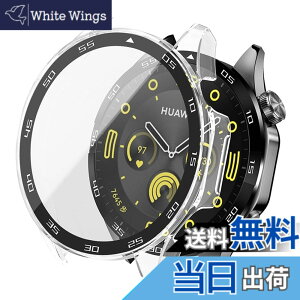�y���������zJXRICH �Ή� HUAWEI WATCH GT4 �P�[�X �Ή� 46mm �y�� PC+�����K���X �t�@�[�E�F�CGT4 �p �ی�J�o�[ �����x �����ȒP �ϏՌ� �S�ʕی� WATCH GT 4�J�o�[ 46mm �J�o�[ �Ή� �F�F�N���A�A�T�C�Y