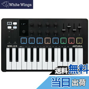�y���������zArturia MIDI �L�[�{�[�h �R���g���[���[ MiniLab 3 �z���C�g �F�F�u���b�N