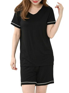 �y���������z[JANJAM] �傫���T�C�Y ���f�B�[�X �㉺�Z�b�g�A�b�v �J�b�v�t��T�V���c �V���[�g�p���c ���[���E�F�A 2�_�Z�b�g �F�F�u���b�N�A�T�C�Y�FLL