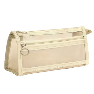 【送料無料】Refoiner ペンケース おしゃれ 大容量筆箱 シンプル おしゃれ ペンケース 可愛い 筆箱 高校生 中学生 小学生 メッシュ透明文房具バッグ 文房具収納 持ち運びが簡単 二重層文具ポ