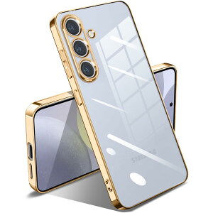 【送料無料】Samsung Galaxy S24 ケース クリア 耐衝撃 ギャラクシーS24 カバー SC-51E / SCG25 透明 韓国 かわいい メッキ加工 ワイヤレス充電 薄型 柔らかい 軽量 TPU 黄変防止 ファッション ソフトケ