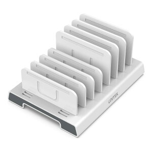 【送料無料】Unitek 多機能スマホスタンド タブレットスタンド Android・iPhone・iPad・kindle・タブレット 複数台対応 クレードル スマートフォン置台 7台収納タイプ 携帯電話 仕切り板 間隔調整可
