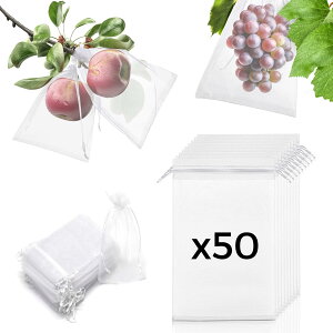 【送料無料】MUYYIKA 果物袋 保護バッグ 保護ネット 防虫 ネット 果樹用防鳥ネット 果実袋 オーガンジー生地 通気性 メッシュ 鳥よけネット 鳩よけネット 通気性 光通過 耐久性 自然成長 鳥よ