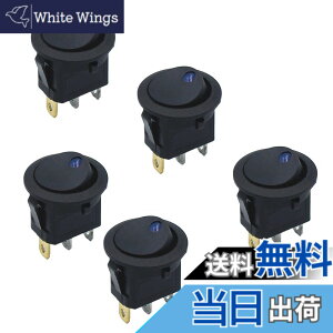 �y���������zYFFSFDC 5�� LED���b�J�[�X�C�b�`12V 20A���E���h�g�O��SPST 3�s���I���I�t�{�^�� �~�j�ۂ� �C�b�`�{�[�g�J�[�g���b�N�{�[�g���b�J�[���R���g���[���p�iLED�����v�u���[�j