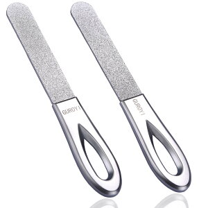 【送料無料】GUROYI 爪やすり 爪磨き 2個セット 高級エメリーステンレス製 両面削れる ダイヤモンドファイル エメリー 最新エメリー技術が生んだ全く新しい エメリーボード ネイルファイル